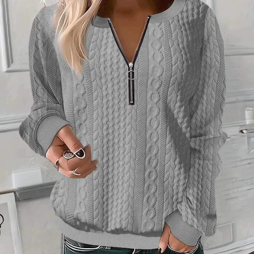 Weicher Casual-Pullover Mit Textur Für Damen