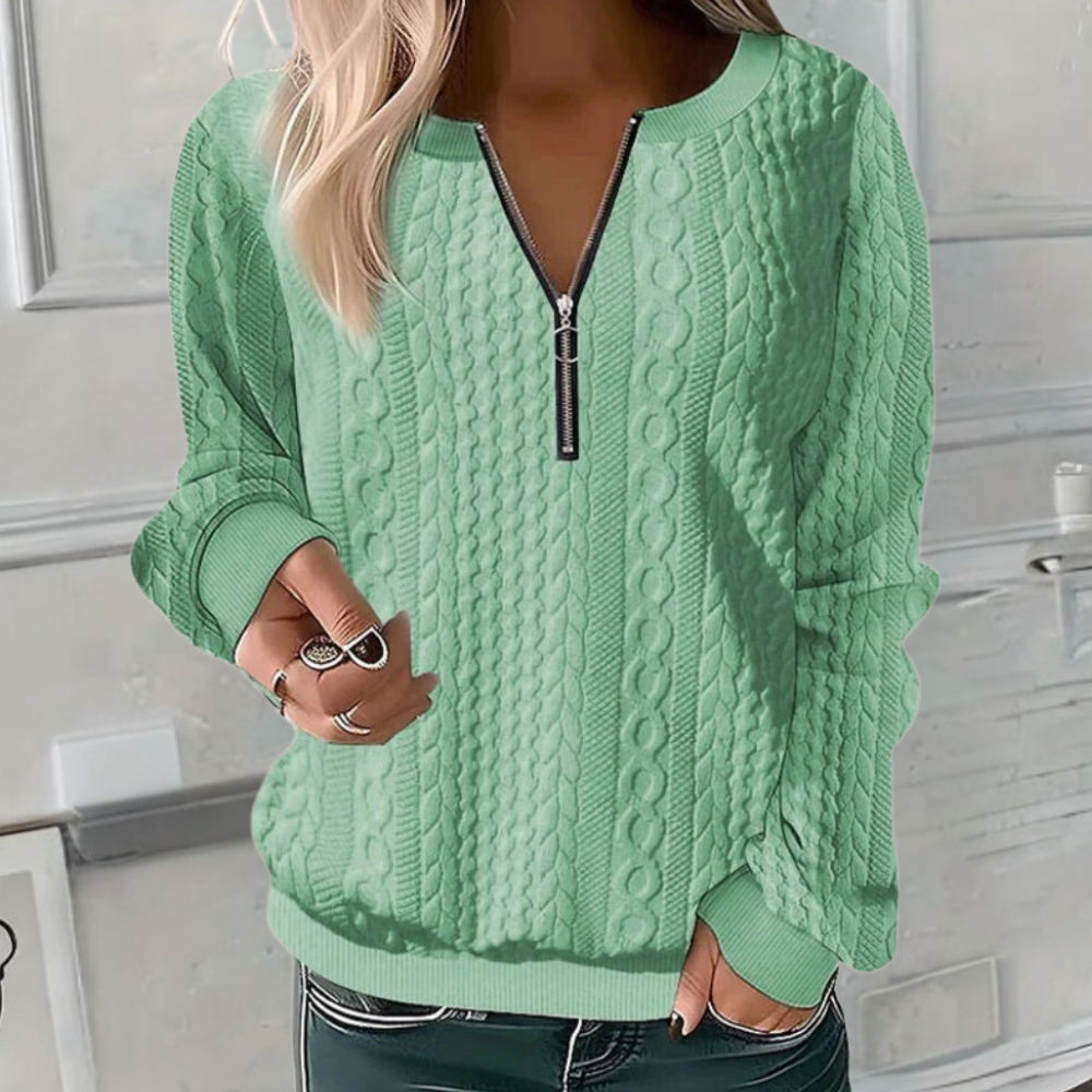 Weicher Casual-Pullover Mit Textur Für Damen