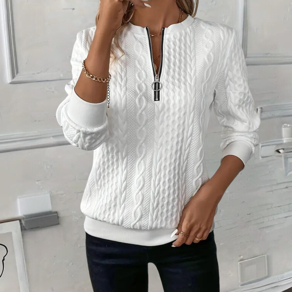 Weicher Casual-Pullover Mit Textur Für Damen
