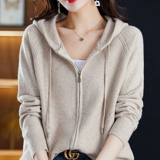 Shopnory | Cardigan mit Reißverschluss Aus Weichem Strick