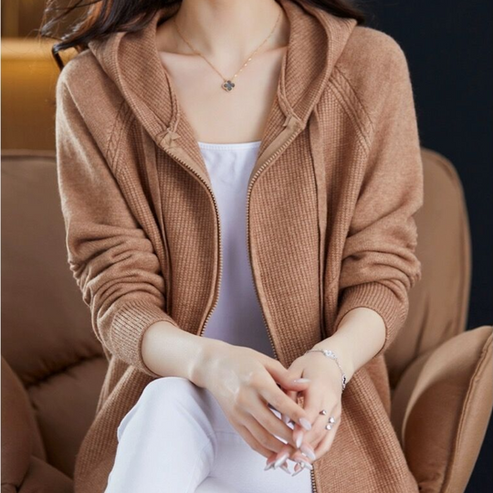 Shopnory | Cardigan mit Reißverschluss Aus Weichem Strick