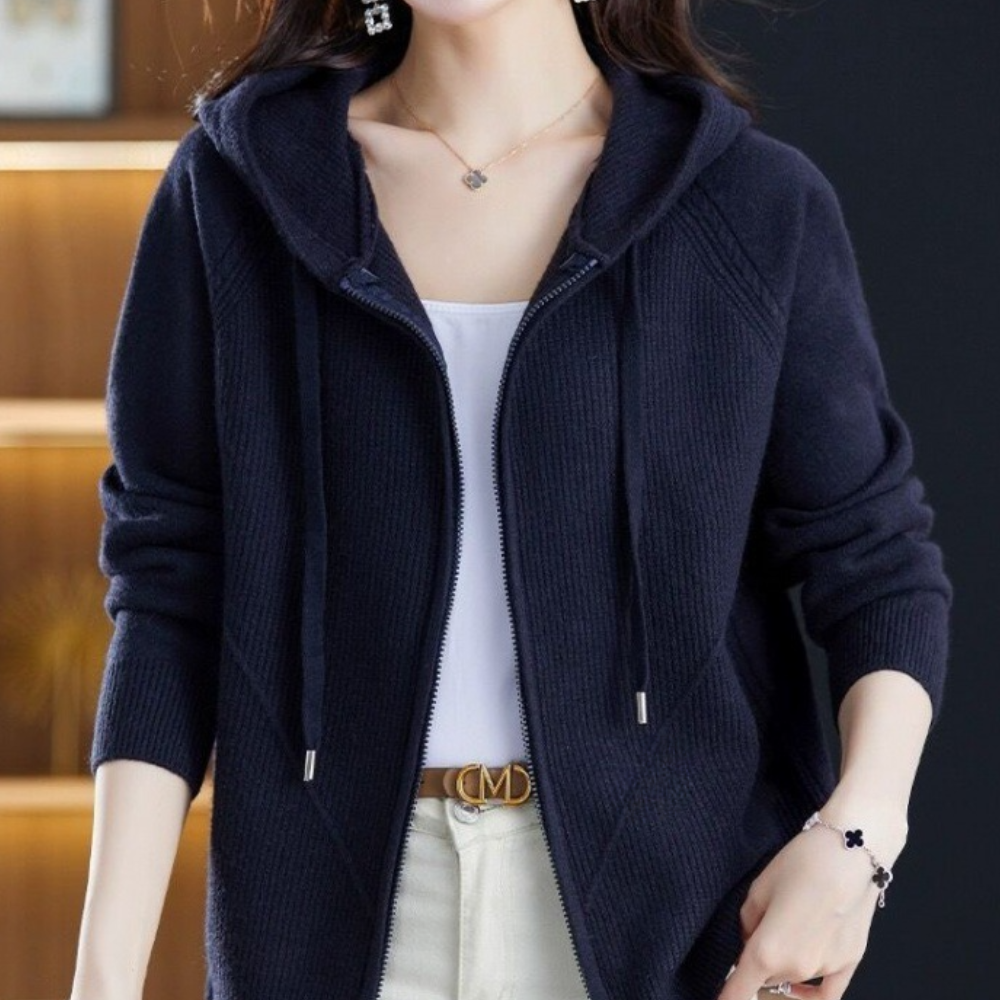 Shopnory | Cardigan mit Reißverschluss Aus Weichem Strick