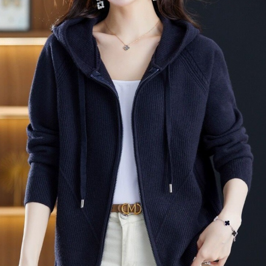 Shopnory | Cardigan mit Reißverschluss Aus Weichem Strick