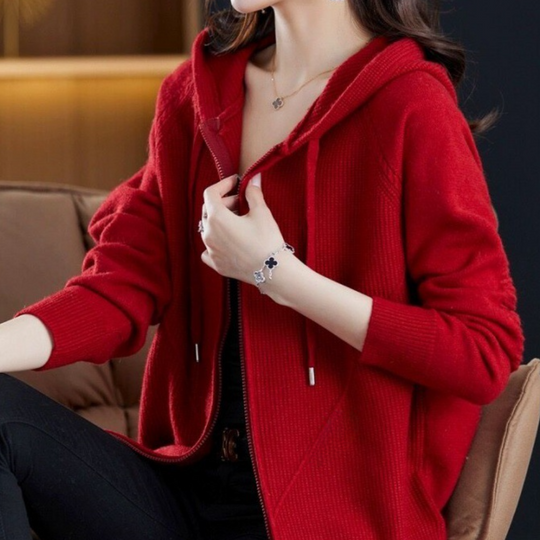 Shopnory | Cardigan mit Reißverschluss Aus Weichem Strick