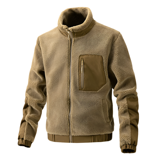 Herren Outdoor-Fleecejacke mit Reißverschluss und Verstärkten Details