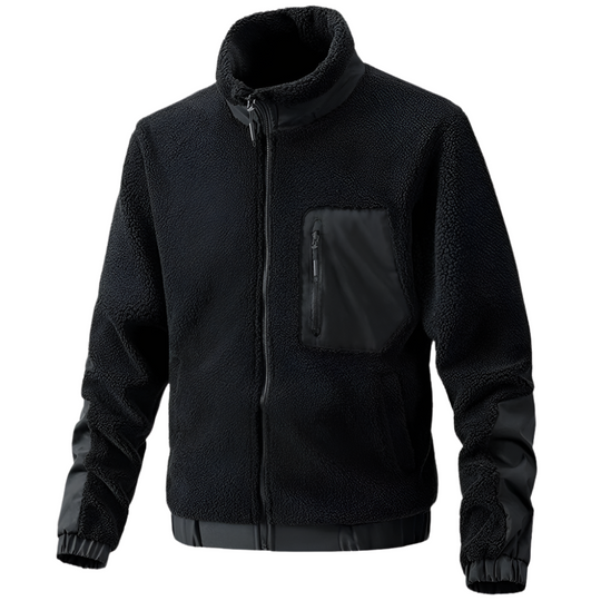 Herren Outdoor-Fleecejacke mit Reißverschluss und Verstärkten Details