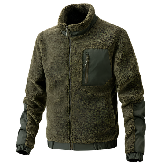 Herren Outdoor-Fleecejacke mit Reißverschluss und Verstärkten Details