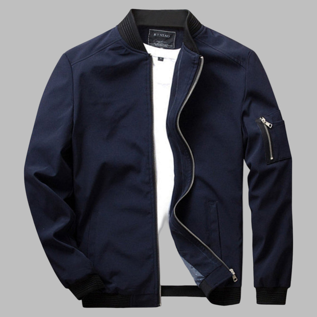 Shopnory | Herren Sommerjacke mit Reißverschluss und Tasche LShopnorybi