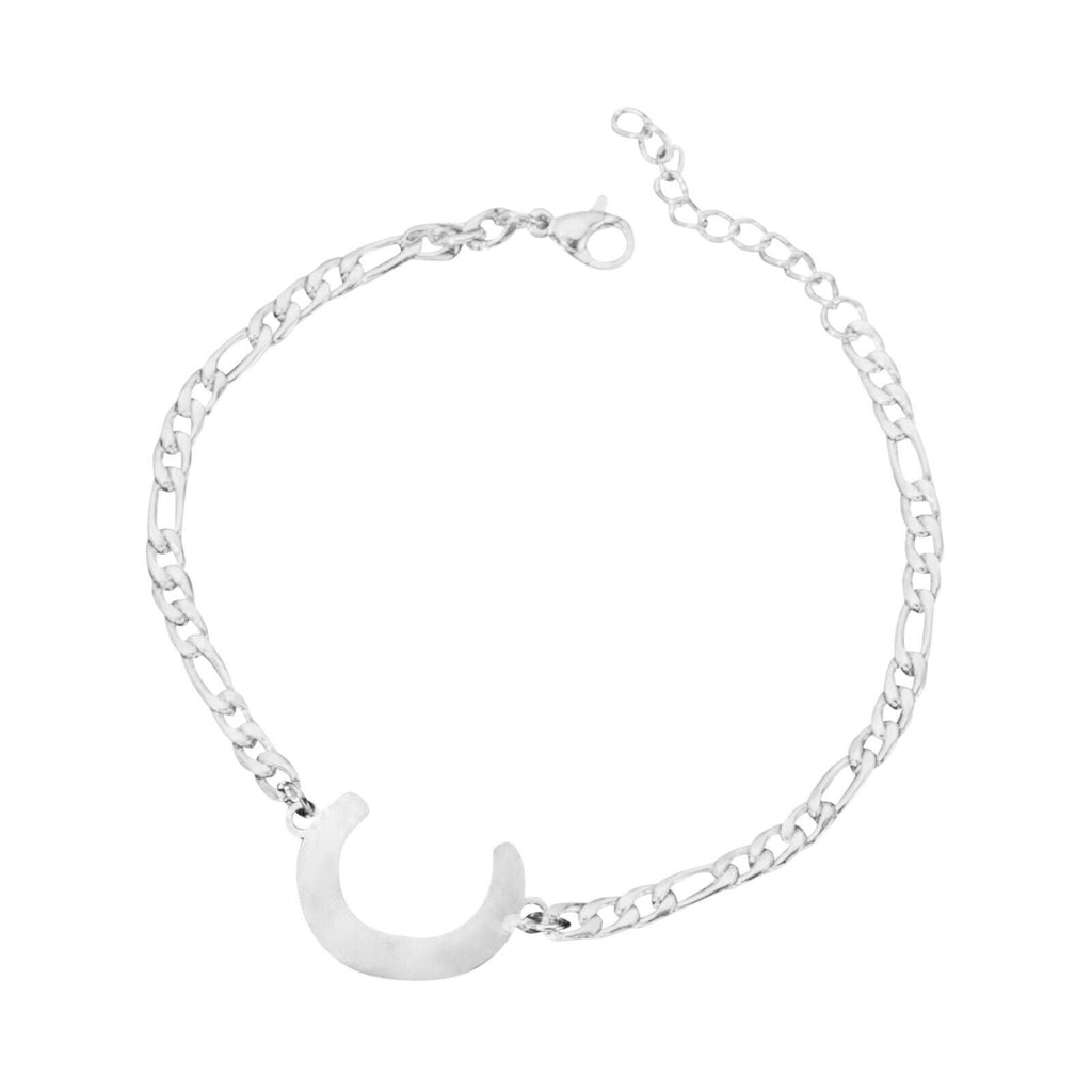 Damen Mädchen Silber Edelstahl Titan Einzelbuchstaben Initialen Armbänder | Shop Nory