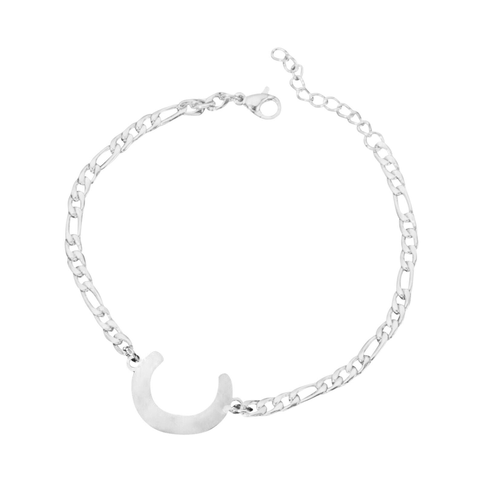 Damen Mädchen Silber Edelstahl Titan Einzelbuchstaben Initialen Armbänder | Shop Nory