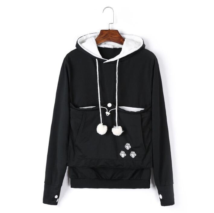 Praktischer Damen Kapuzenpullover mit Bauchtasche für Haustiere