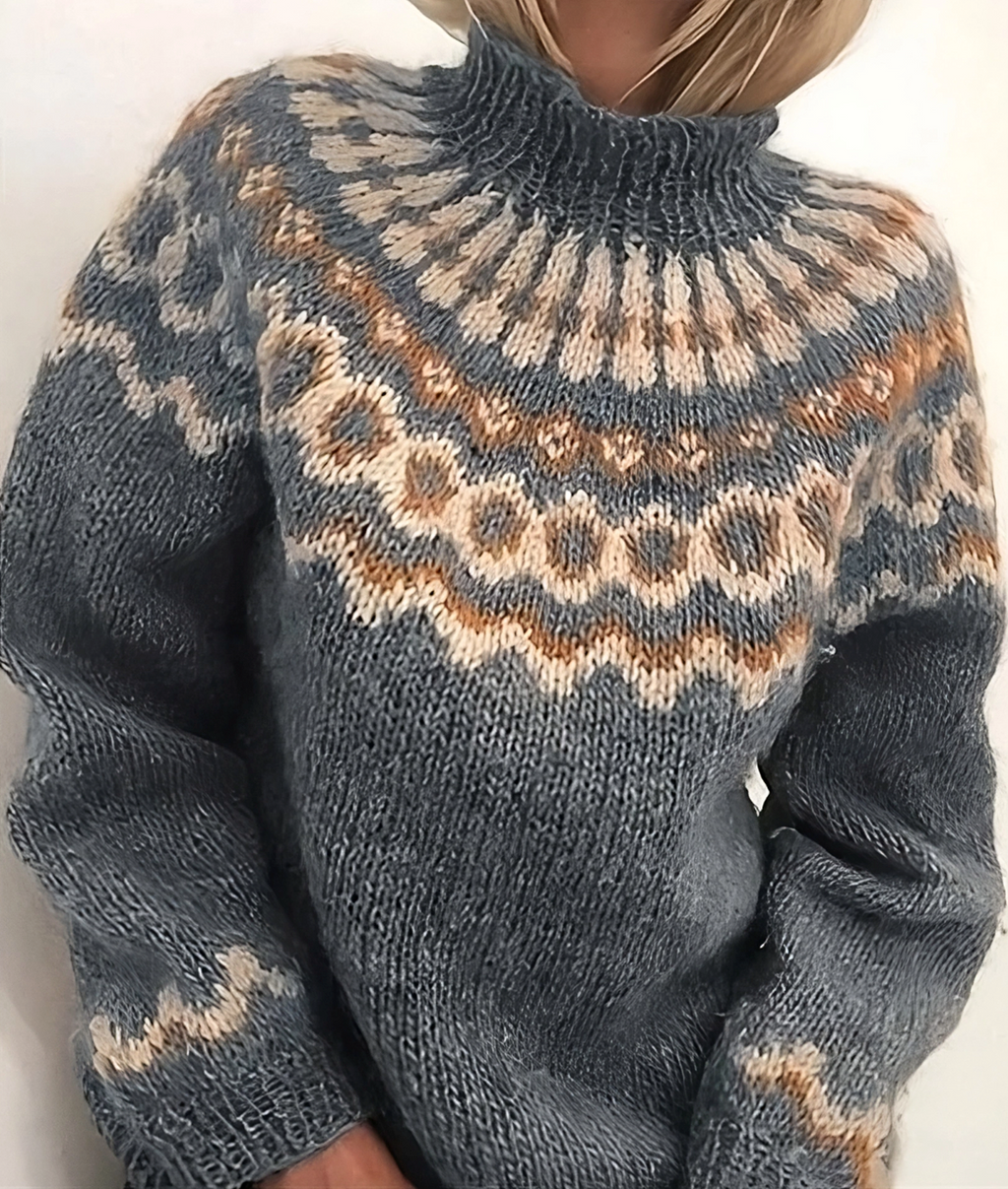 Warmer Island-Pullover mit Rollkragen