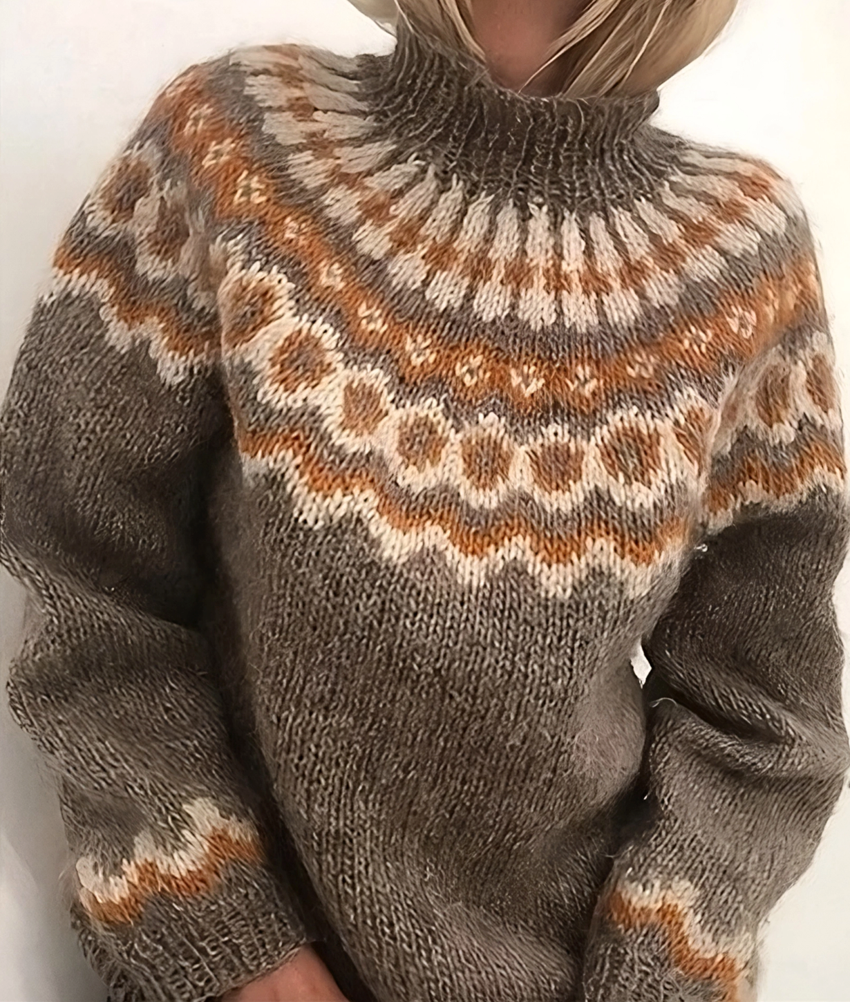Warmer Island-Pullover mit Rollkragen