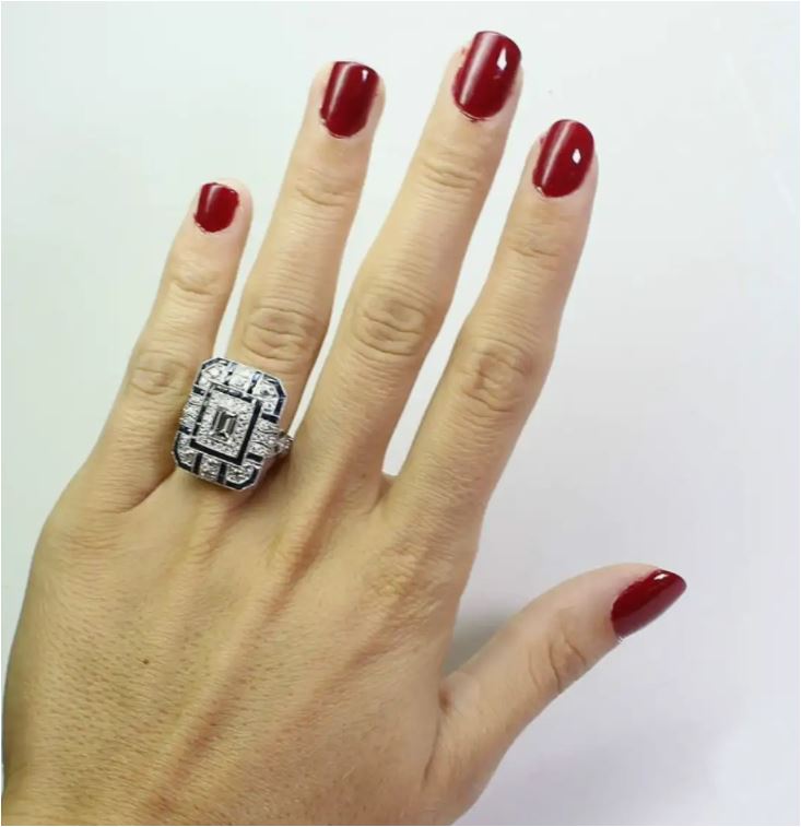 Vintage Helles Silber & Blaue Zirkonia Ring | Shop Nory