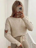 Shopnory | Mode LiShopnorye Herz Ausgehöhlter Pullover