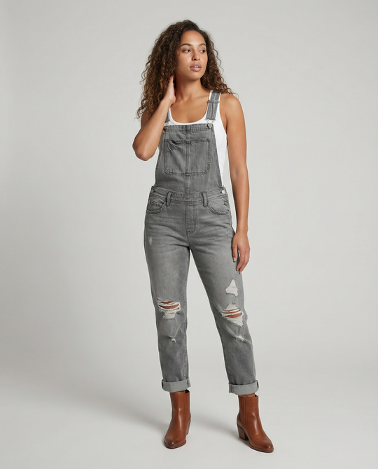 Damen Zerrissener Overall mit Eleganter Passform & Komfort