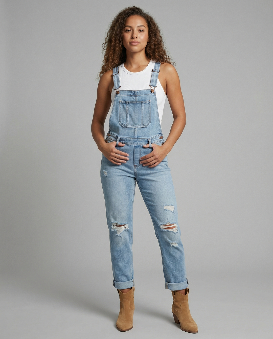 Damen Zerrissener Overall mit Eleganter Passform & Komfort