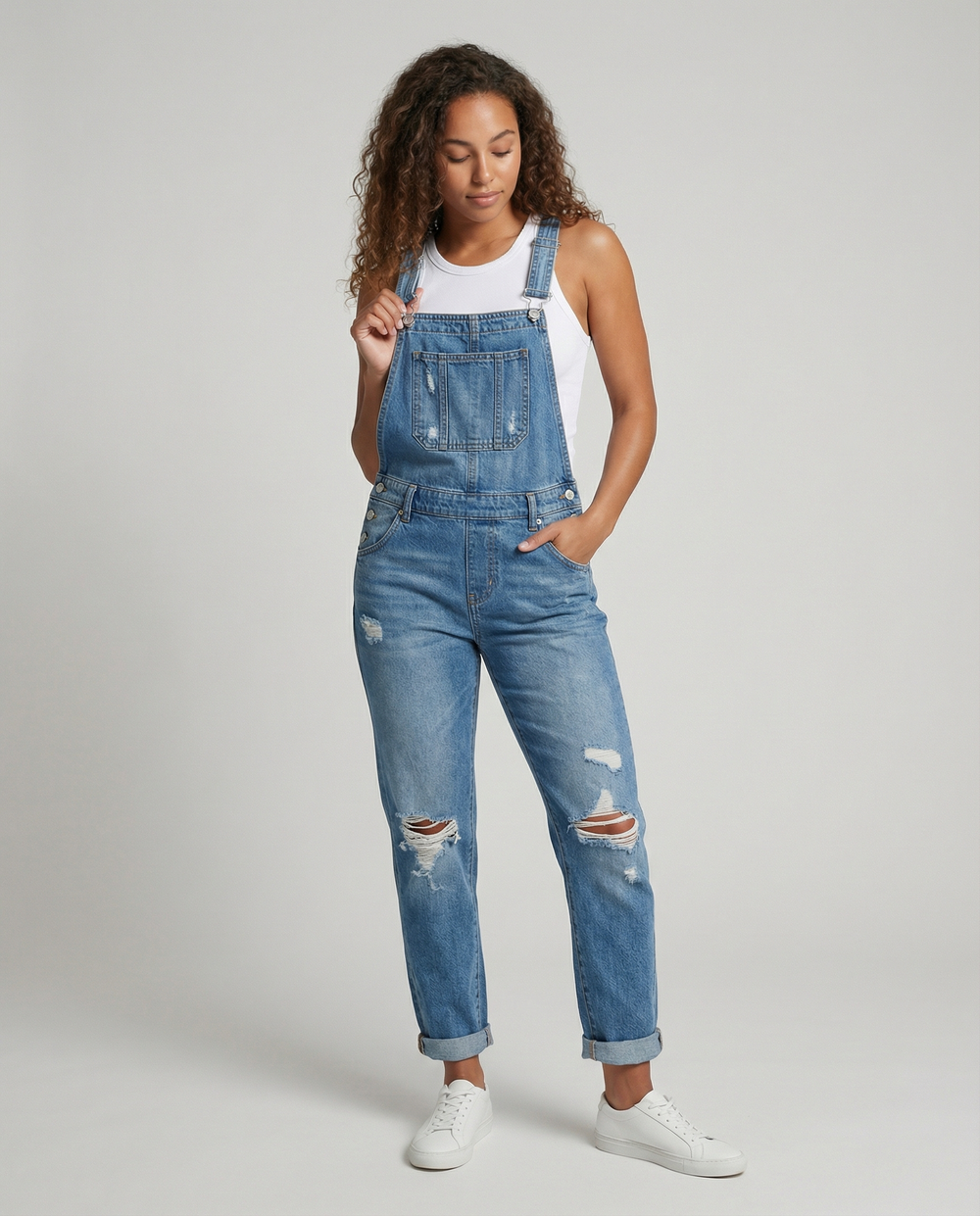 Damen Zerrissener Overall mit Eleganter Passform & Komfort