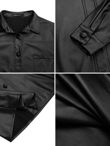Lederjacke mit langen Ärmeln