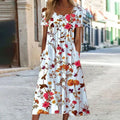 Blumiges Midi Elegante Sommerkleider Damen