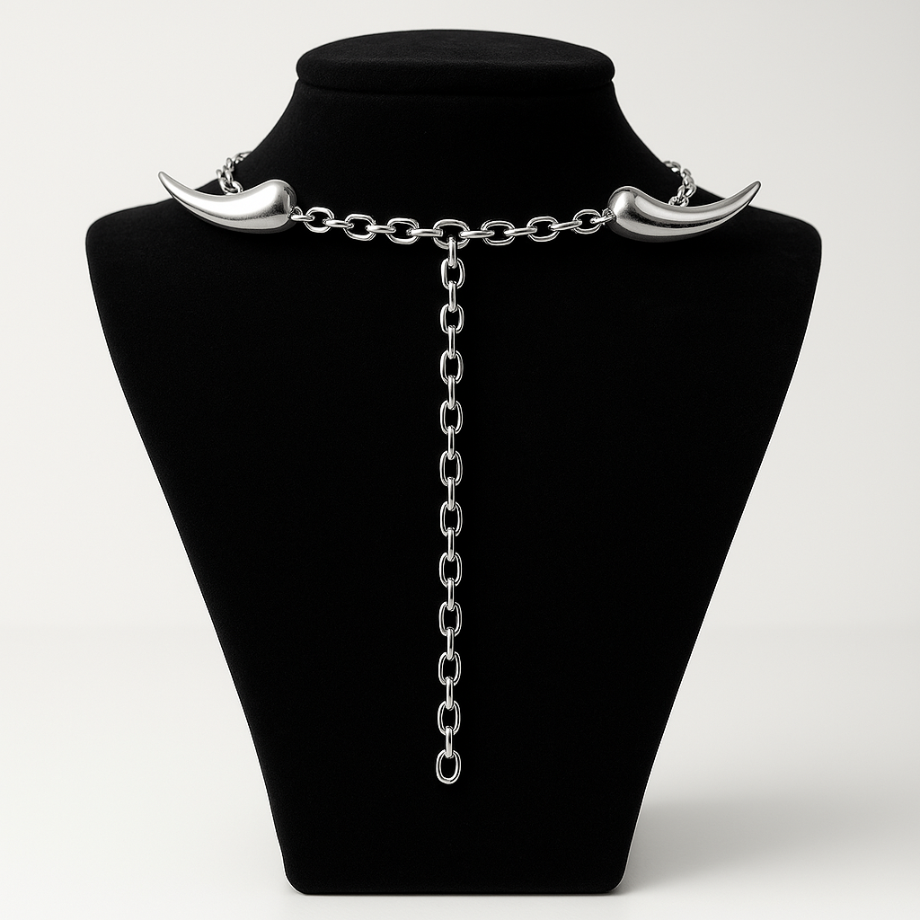 Gothic Silver Teardrop Statement Choker Necklace | Shop Nory