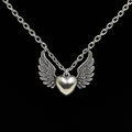 Silberne Gothic Engel Herz Charm Halskette | Shop Nory