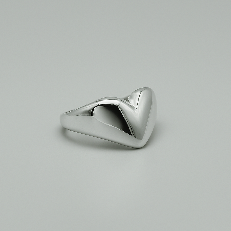 Sterling Silber Chunky Herz Ring | Shop Nory