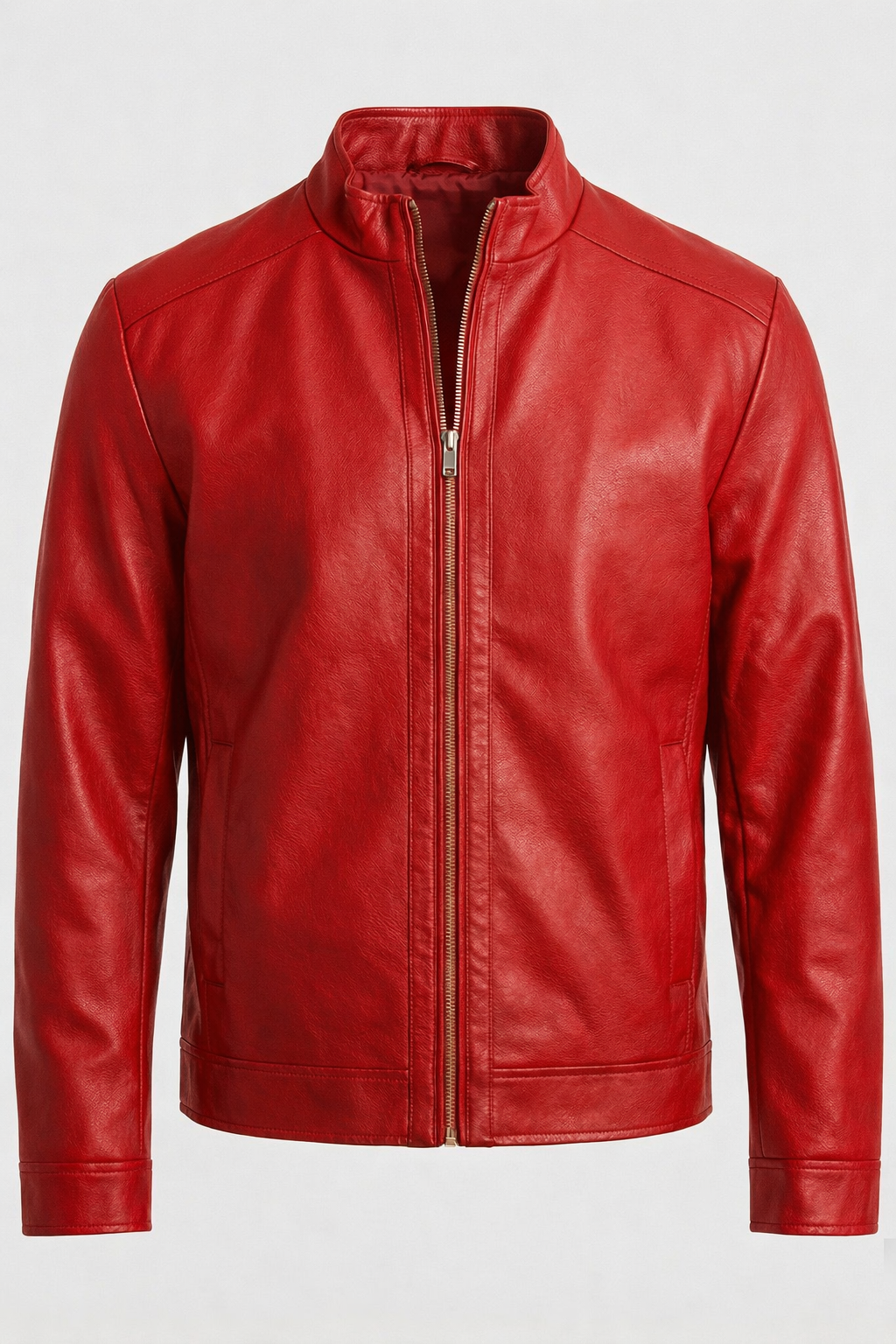 Herren Elegante Kunstlederjacke modern geschnitten