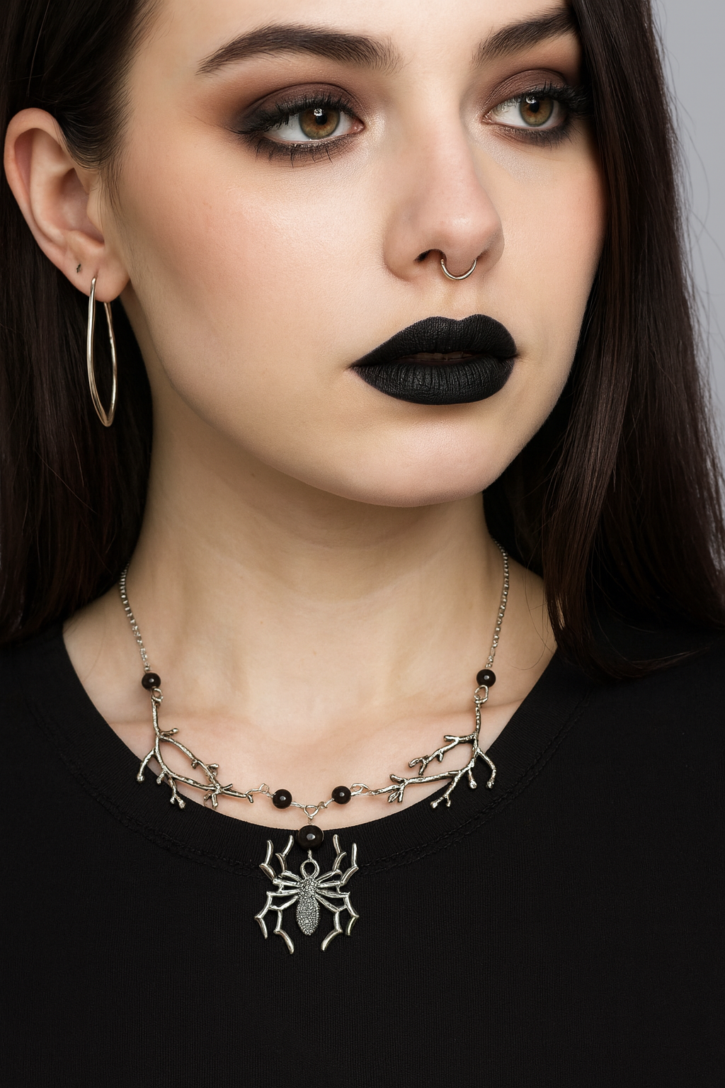 Gothic Spider Branches Silver Necklace | Shop Nory