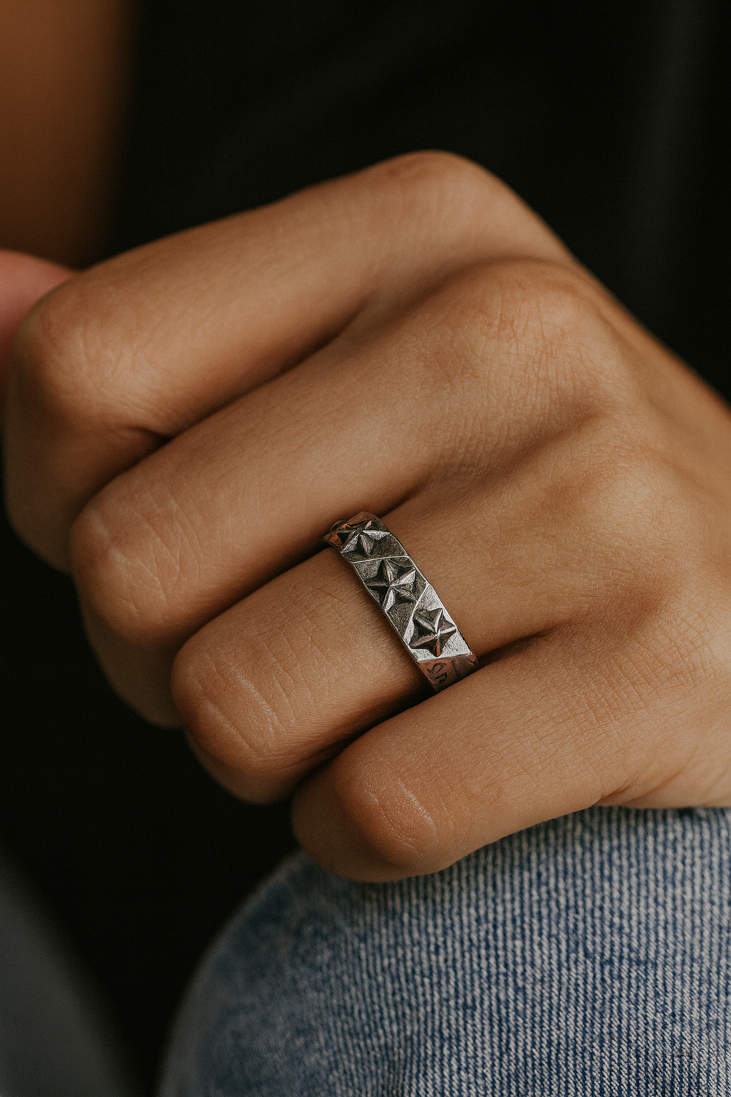 Sterling Silber Sterne Verstellbarer Ring | Shop Nory