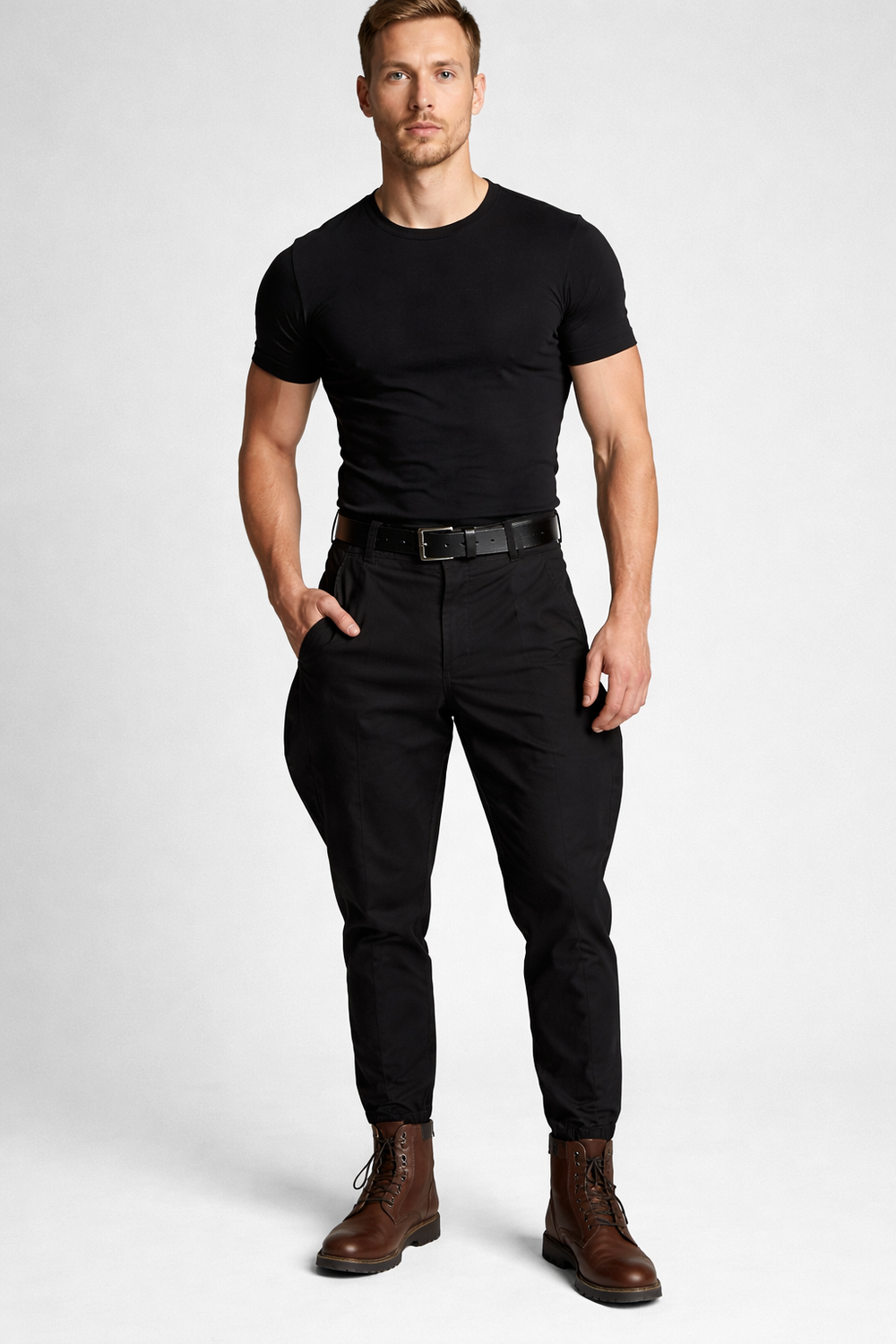 Herren Vintage Reithose mit hohem Bund & schmalem Bein