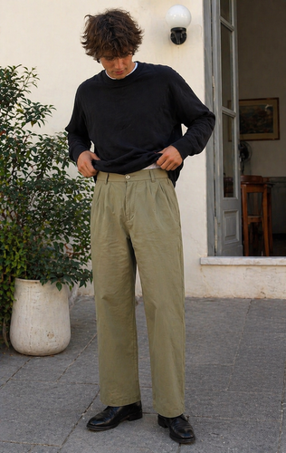 Herren Hose Leinenoptik Gerade Passform Sommer