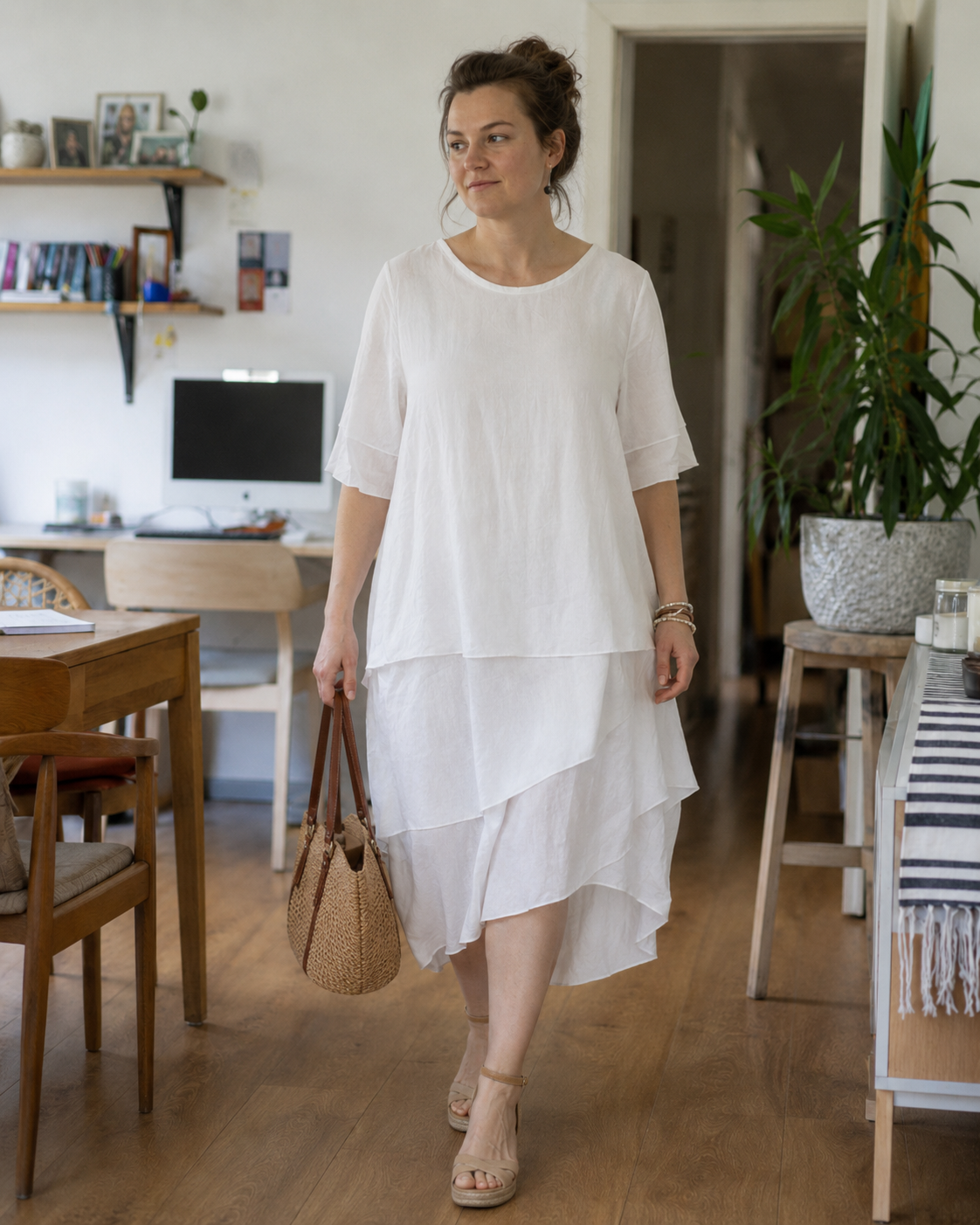 Schicke Eleganz Blockschlitzkleid