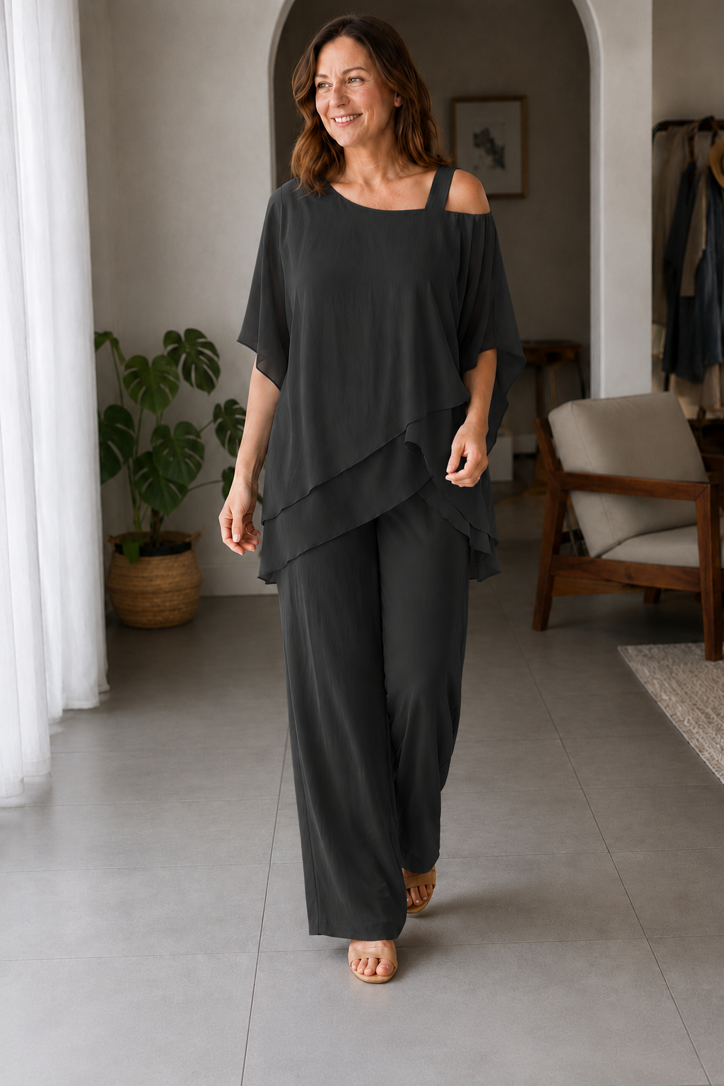 ShopNory | Jumpsuit | Eleganter Zweiteiler mit Cold Shoulder