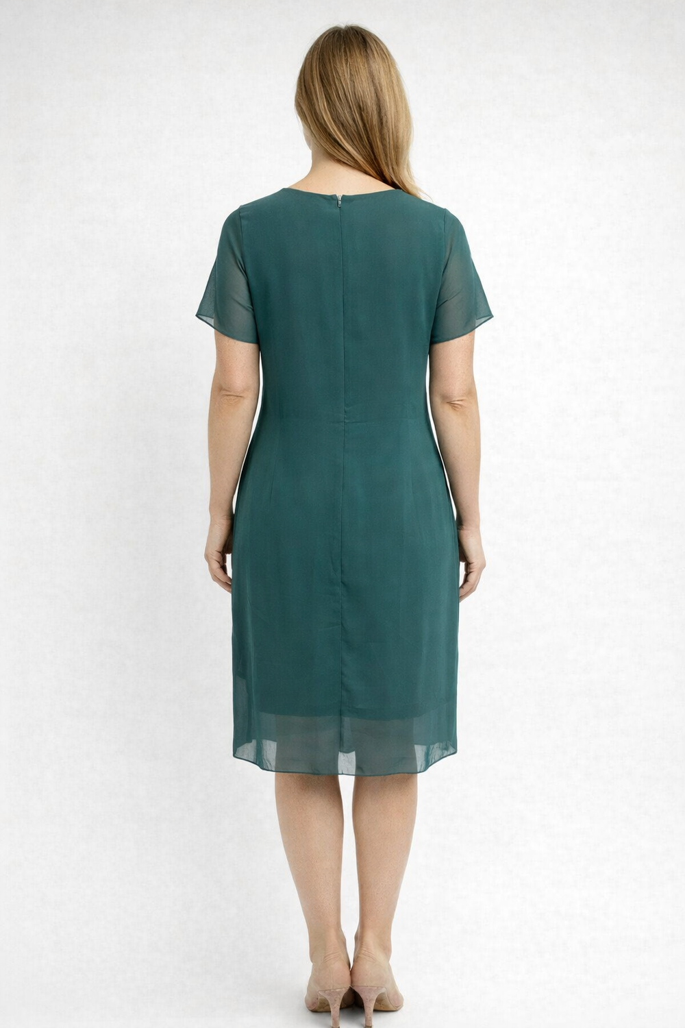 Hannah | Blaues Kurzarmkleid Mit Lagen-Design
