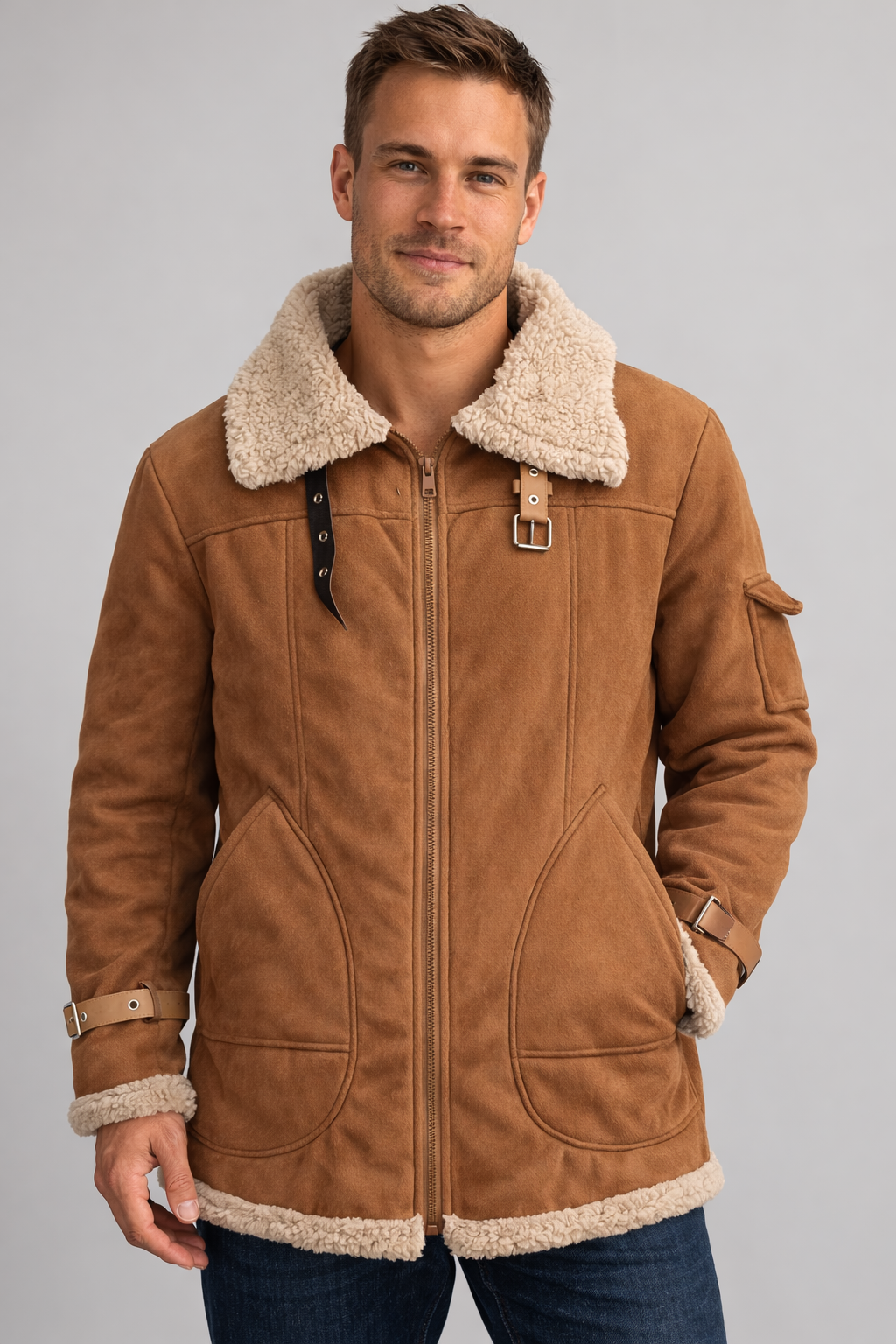 ShopNory Herren Camel Stilvolle fliegende jacke