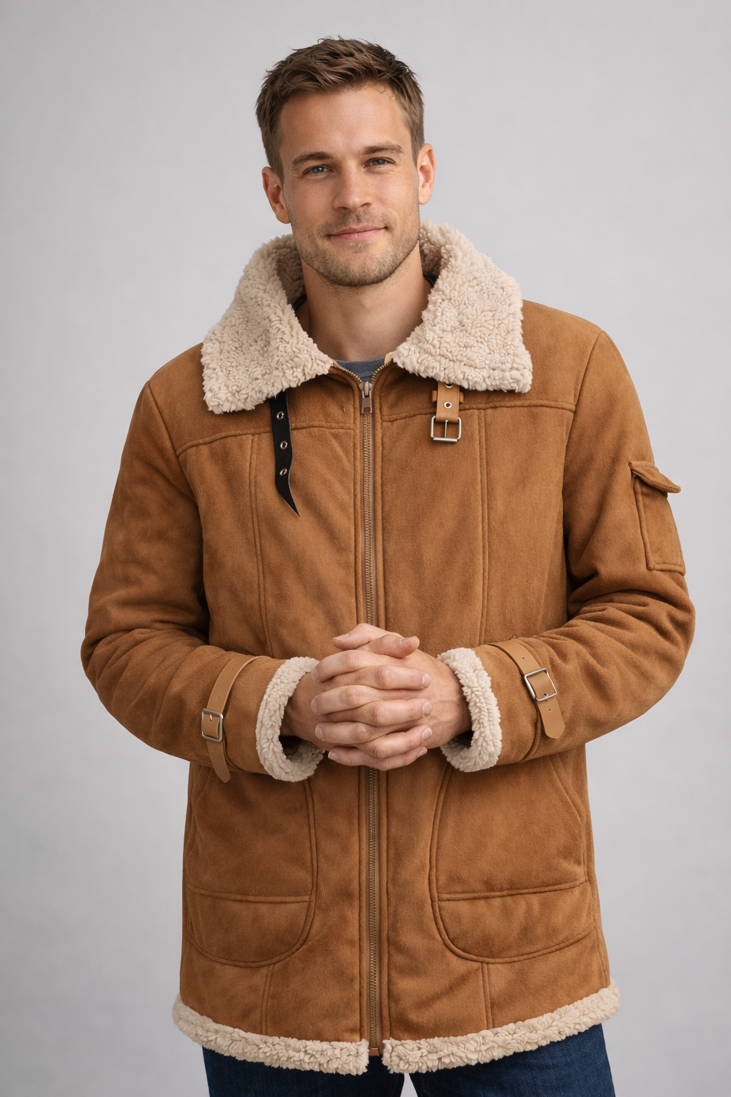 ShopNory Herren Camel Stilvolle fliegende jacke