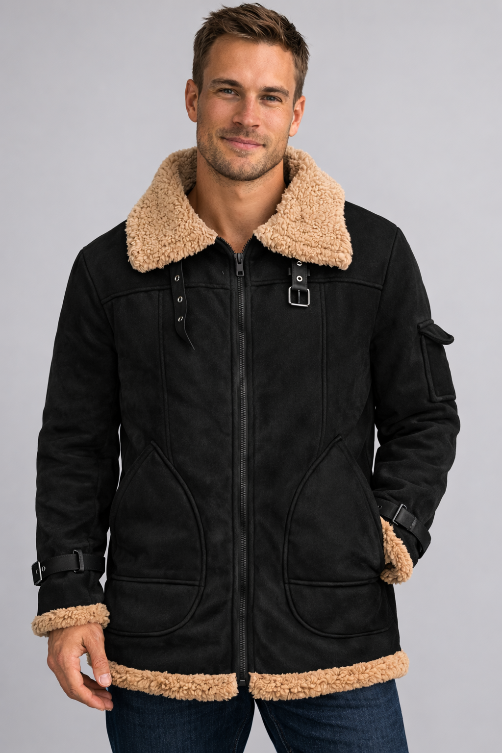 ShopNory Herren Camel Stilvolle fliegende jacke
