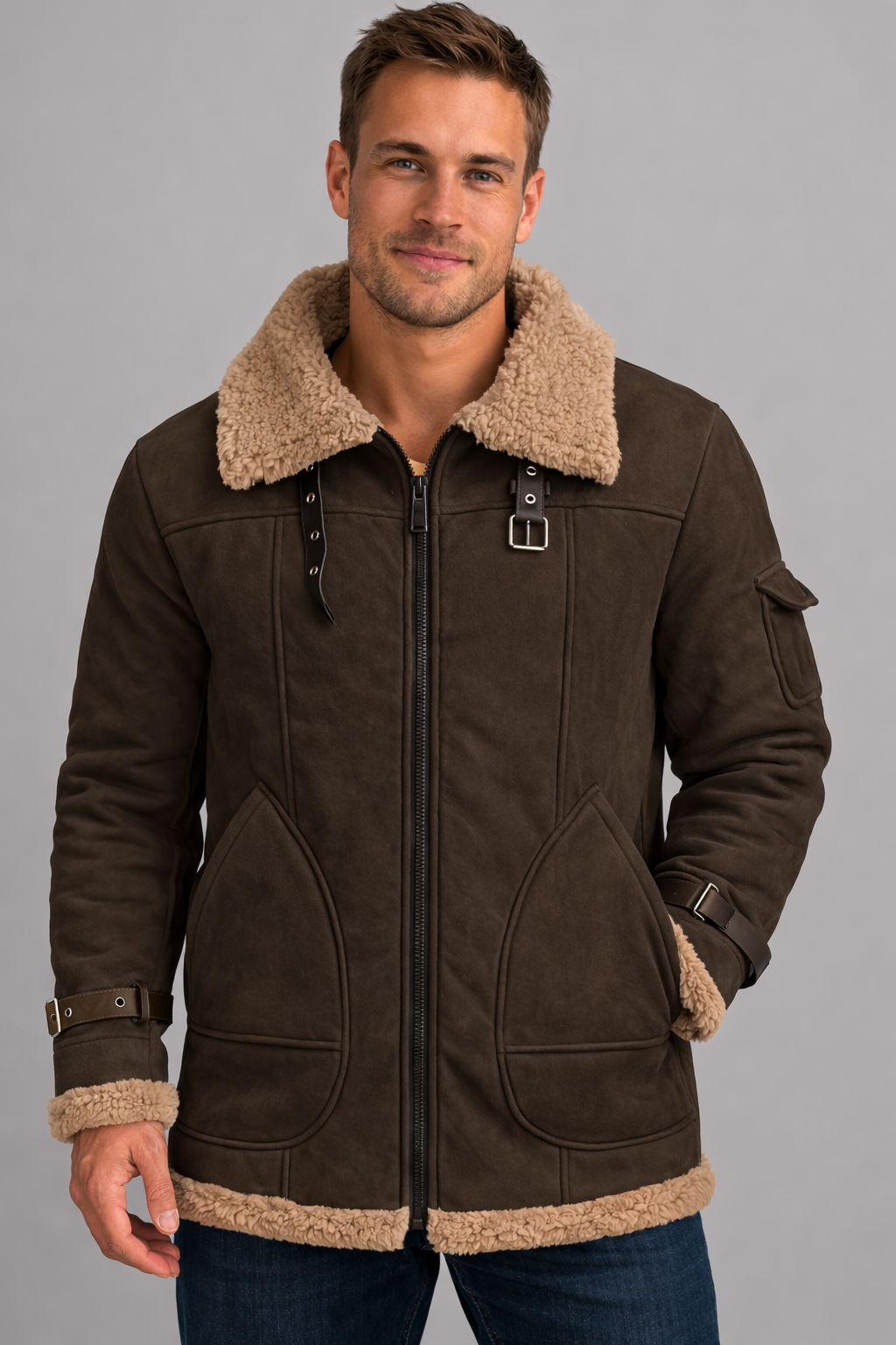ShopNory Herren Camel Stilvolle fliegende jacke