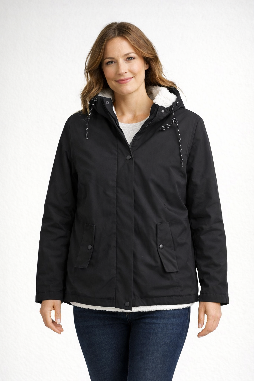 ShopNory | Damen Winterjacke mit Kapuze und Fleecefutter
