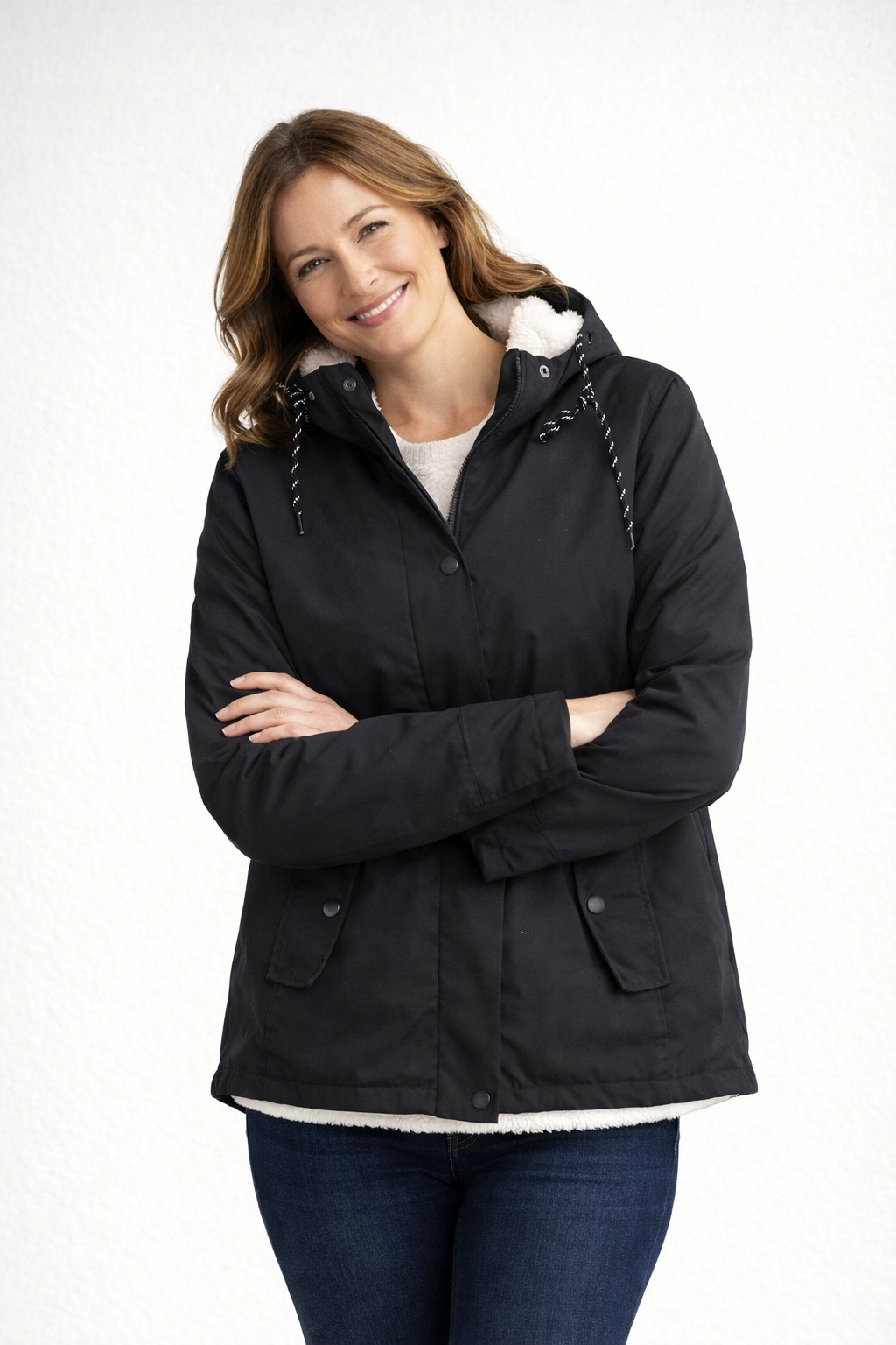 ShopNory | Damen Winterjacke mit Kapuze und Fleecefutter