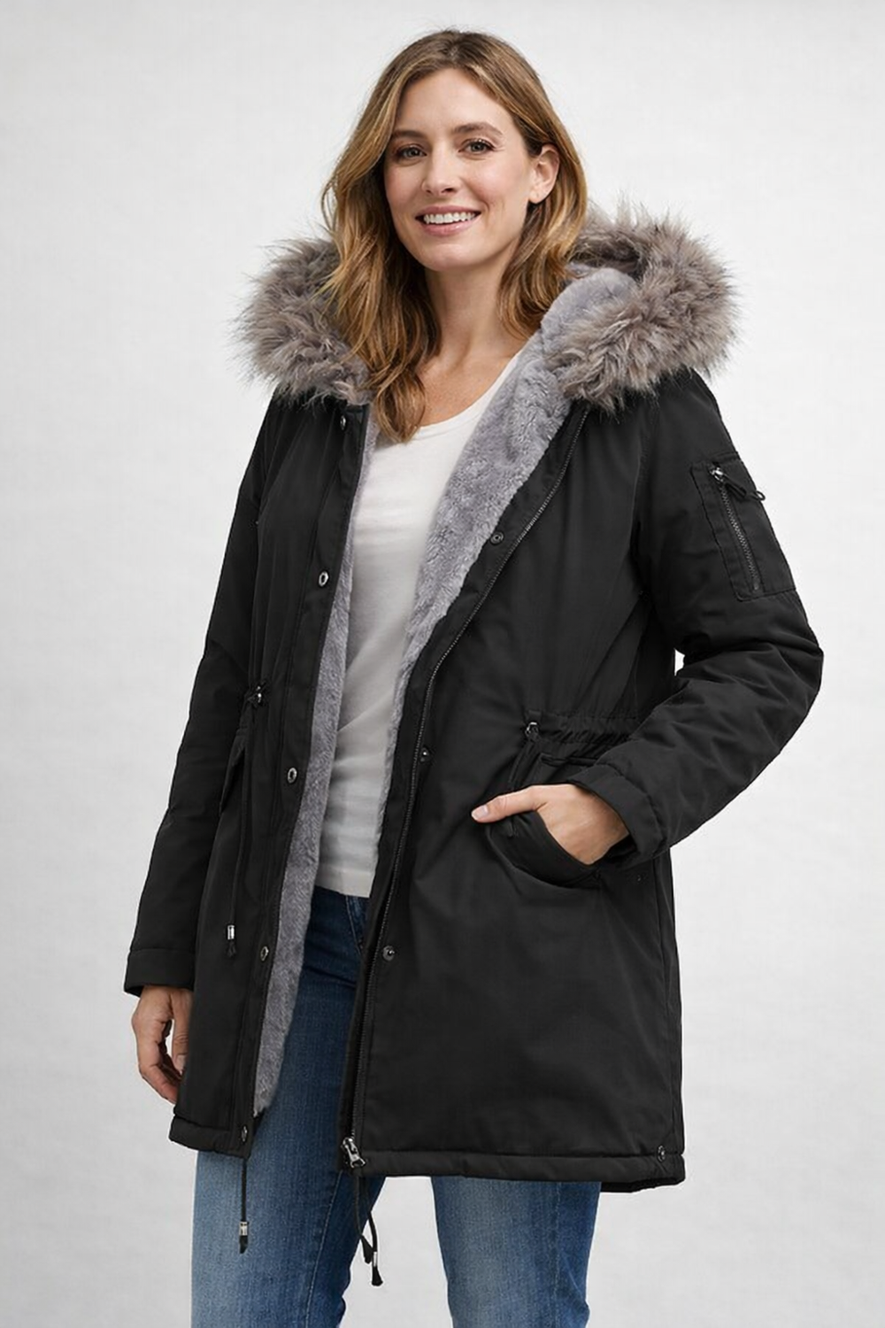 ShopNory | Damen Parka Fellkapuze Fleecefutter