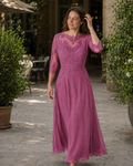 ShopNory Damen Abendkleid mit Spitzenoberteil und fließendem Rock