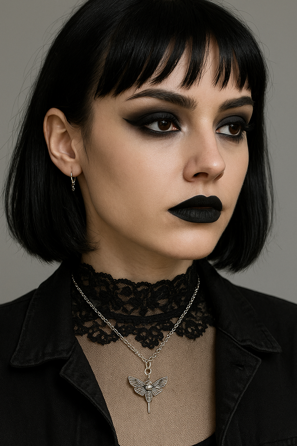 Silber Skull Schmetterling Dolch Charm Halskette | Shop Nory