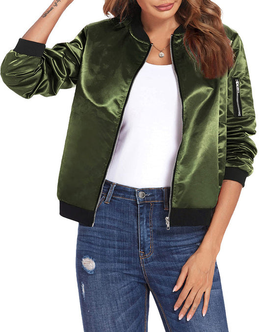 Klassische Bomberjacke mit Taschen für Frauen