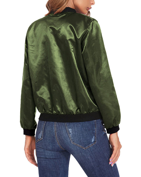 Klassische Bomberjacke mit Taschen für Frauen