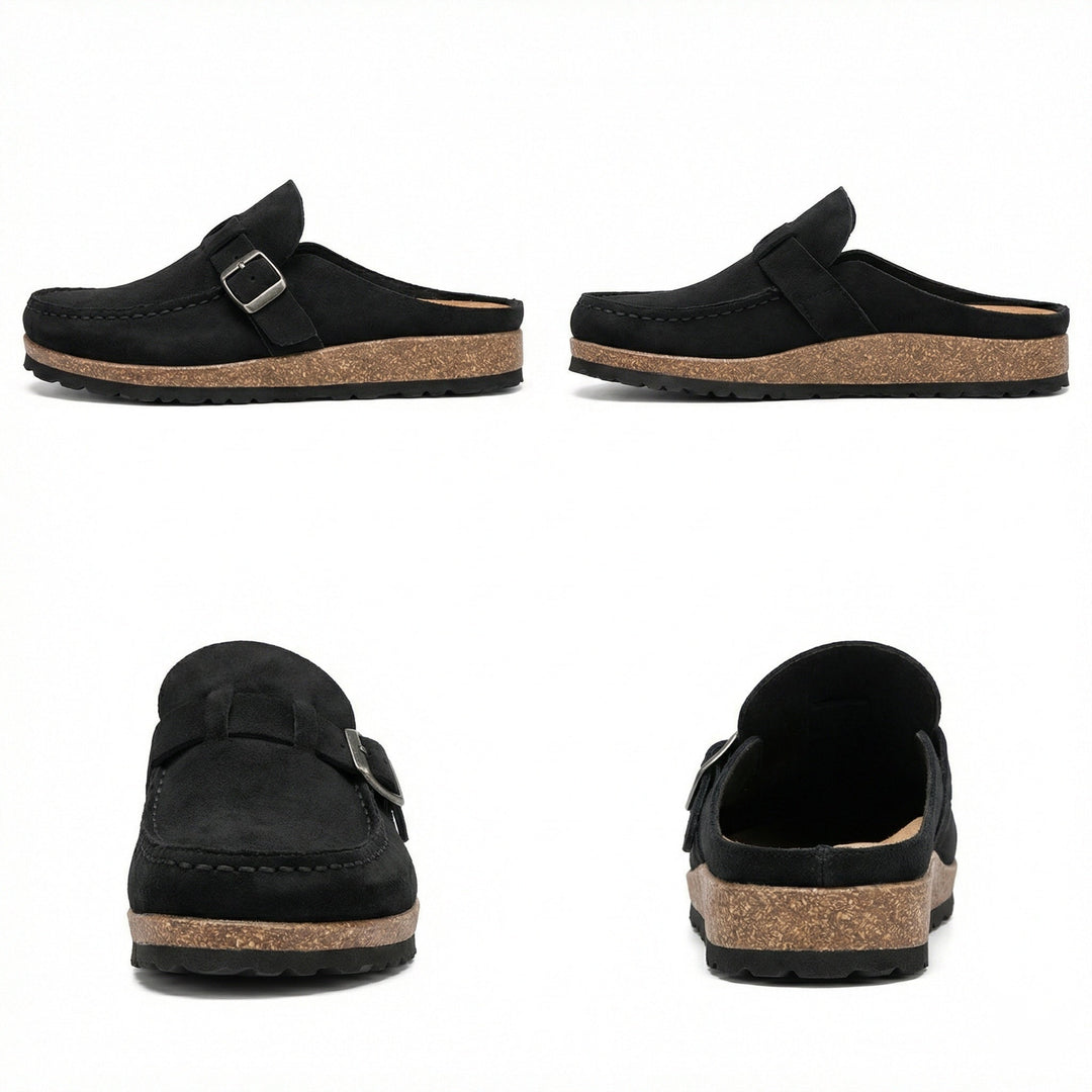 Clogs - Damen Retro Wildleder Slip-On Mule