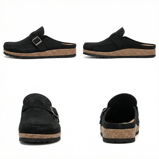 Clogs - Damen Retro Wildleder Slip-On Mule