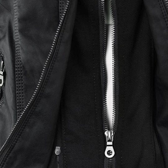 Stilvolle Motorradjacke mit Kapuze