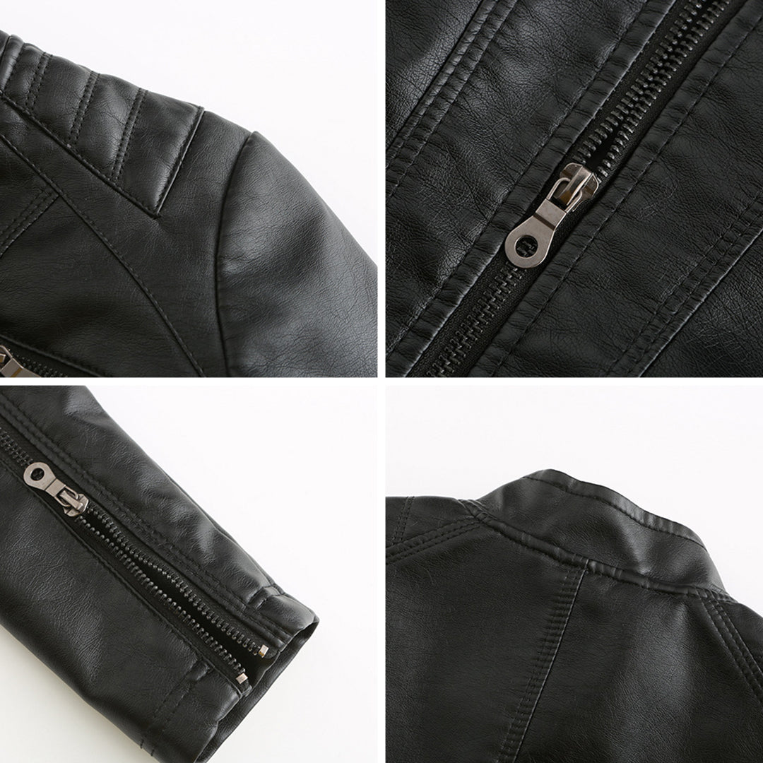 Lederjacke für Damen - Modische Jacke mit Reißverschluss